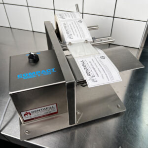 Angled view of the C150 bench label applicator