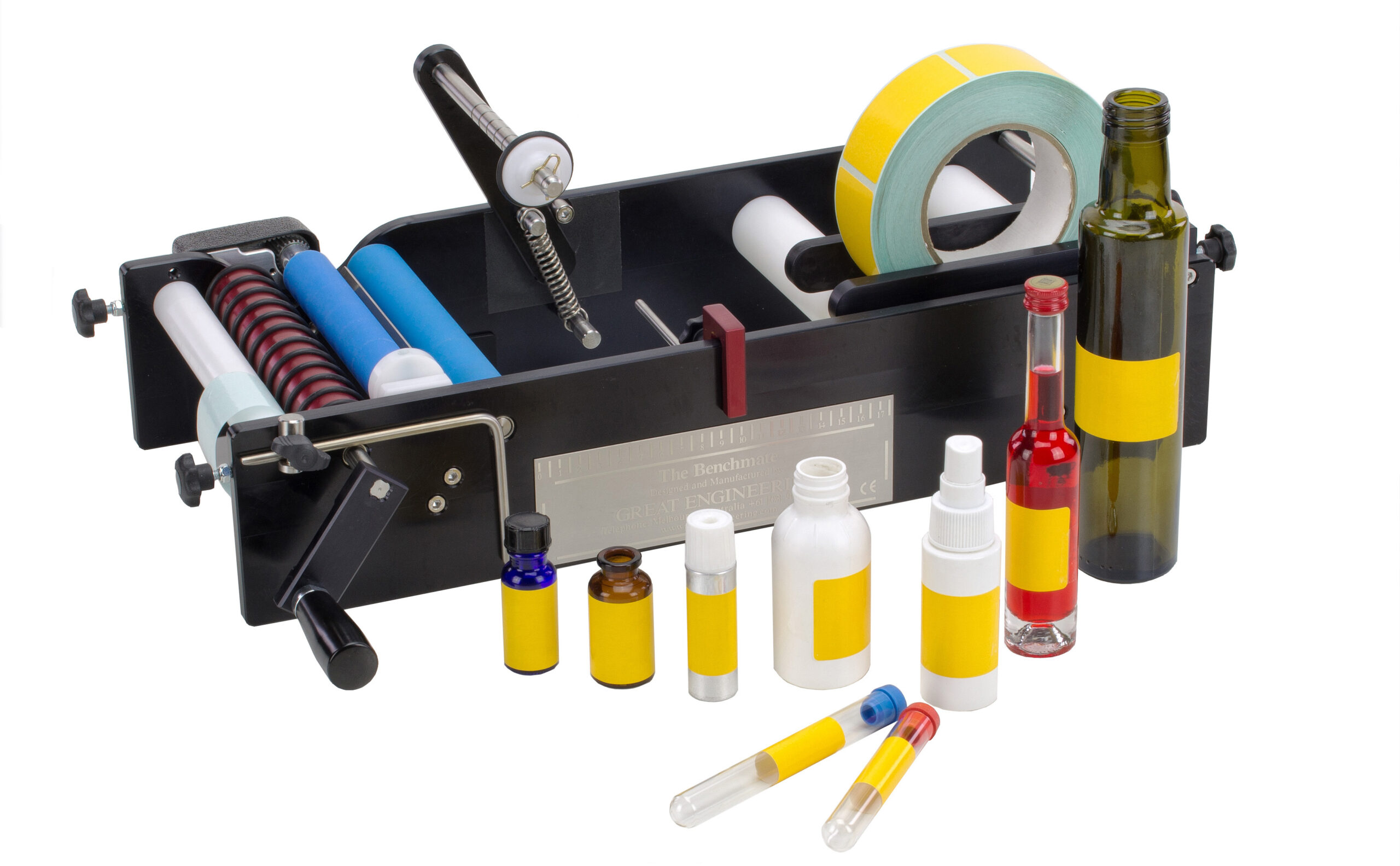 Manual label applicator for small containers 2