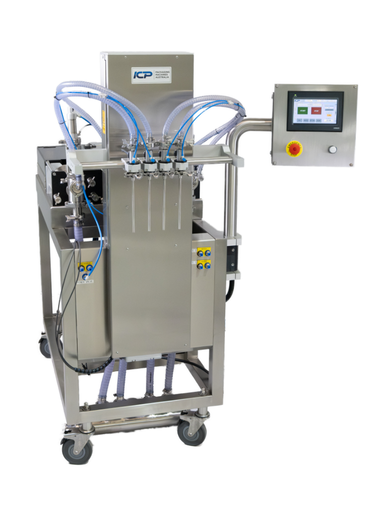 automatic inline 4 head liquid filling machine for production line