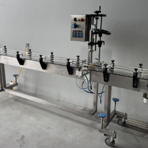 ICP pneumatic auto capper with stainless steel conveyor