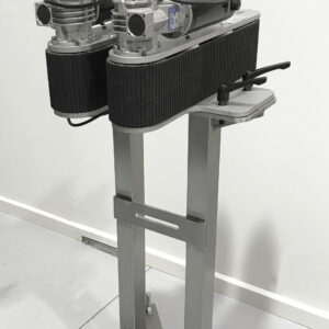 Bottomless conveyor by Kleintek used for underside inkjet coding of bottles.