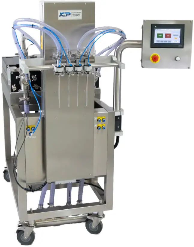 automatic inline 4 head liquid filling machine for production line
